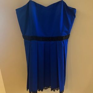 NWT. Guess blue/ black strapless dress.  Semi-formal.